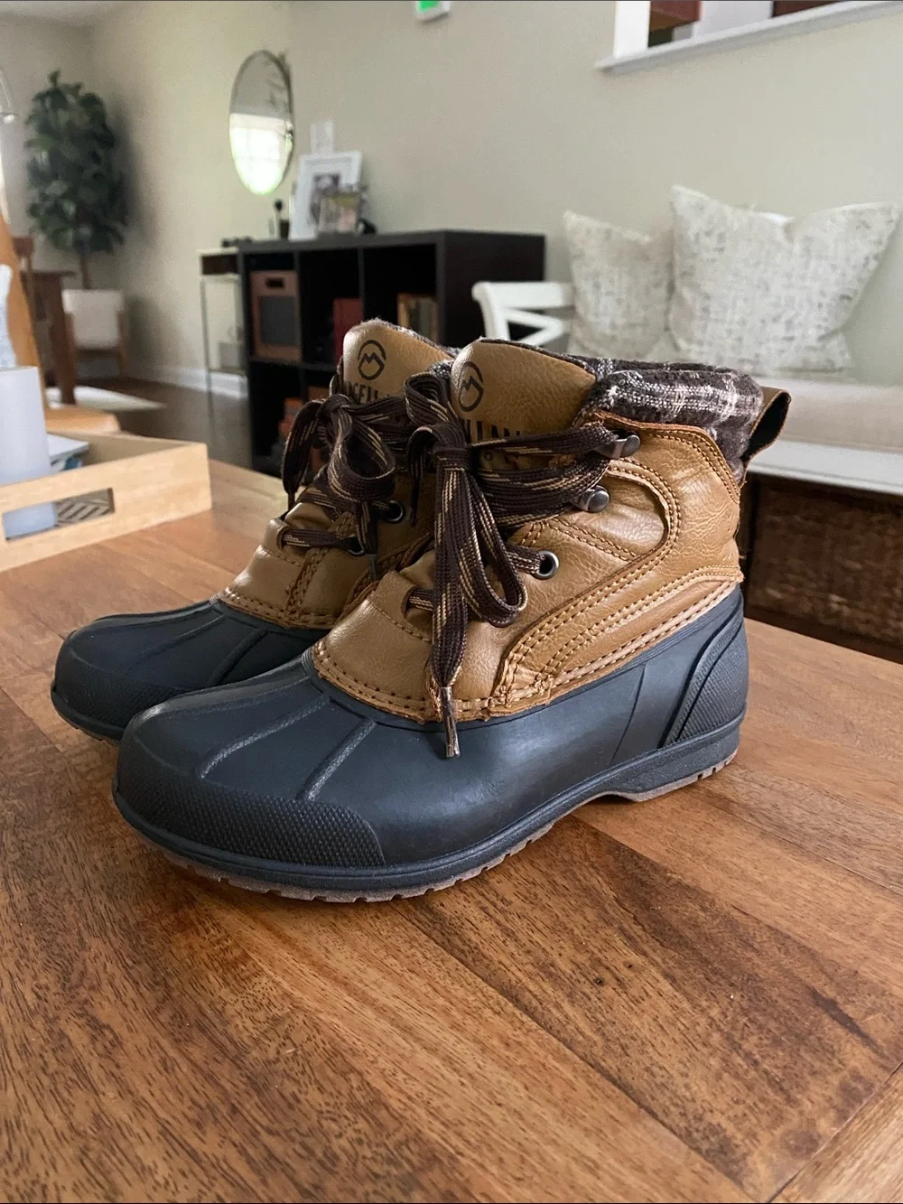 Magellan Outdoors Brown and Black Waterproof Duck Boots